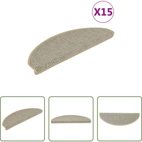 Alfombras autoadhesivas -  Alfombrillas autoadhesivas sisal 15 uds verde claro 56x17x3 cm