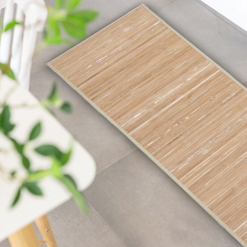 

Alfombra pasillera con efecto lavado de bambú natural exótica de 200x60 cm