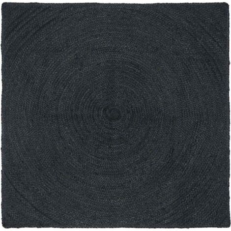 Alfombras de área Cuadrado Gris oscuro 120 x 120 cm yute