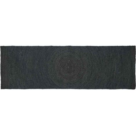 Alfombras de área Rectangular Gris oscuro 80 x 200 cm yute