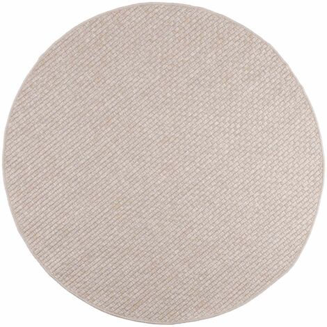 Alfombras de área Redondo FARO Crema Ø 120 CM Poliéster