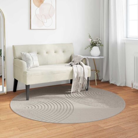 Alfombras de área Redondo GALATI Crema Ø 200 CM Poliéster