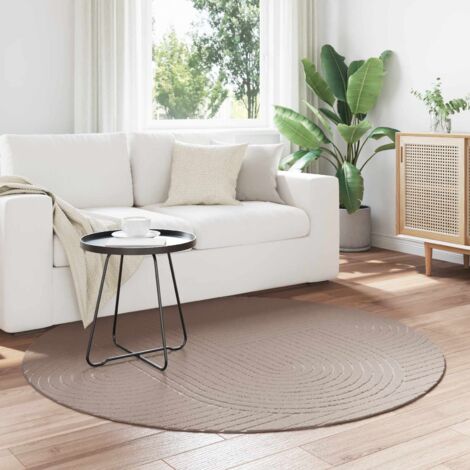 Alfombras de área Redondo PALMERAS Beige Ø 120 CM Poliéster