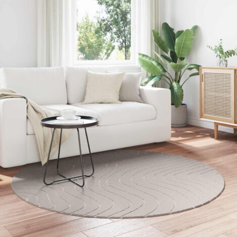 Alfombras de área Redondo PALMERAS Crema Ø 120 CM Poliéster