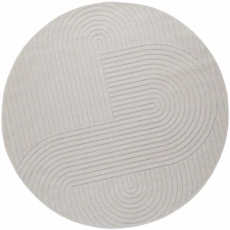 Alfombras de área Redondo PALMERAS Crema Ø 160 CM Poliéster