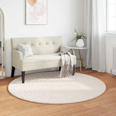Alfombras de área Redondo SIROLO Crema Ø 120 CM Poliéster