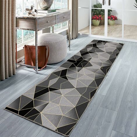 Alfombras de cocina Alfombra de corredor largo, lavable Antideslizante Patrones geométricos Alfombras de cocina Alfombras de dormitorio para adultos Alfombra de fregadero frontal de cocina para cocina