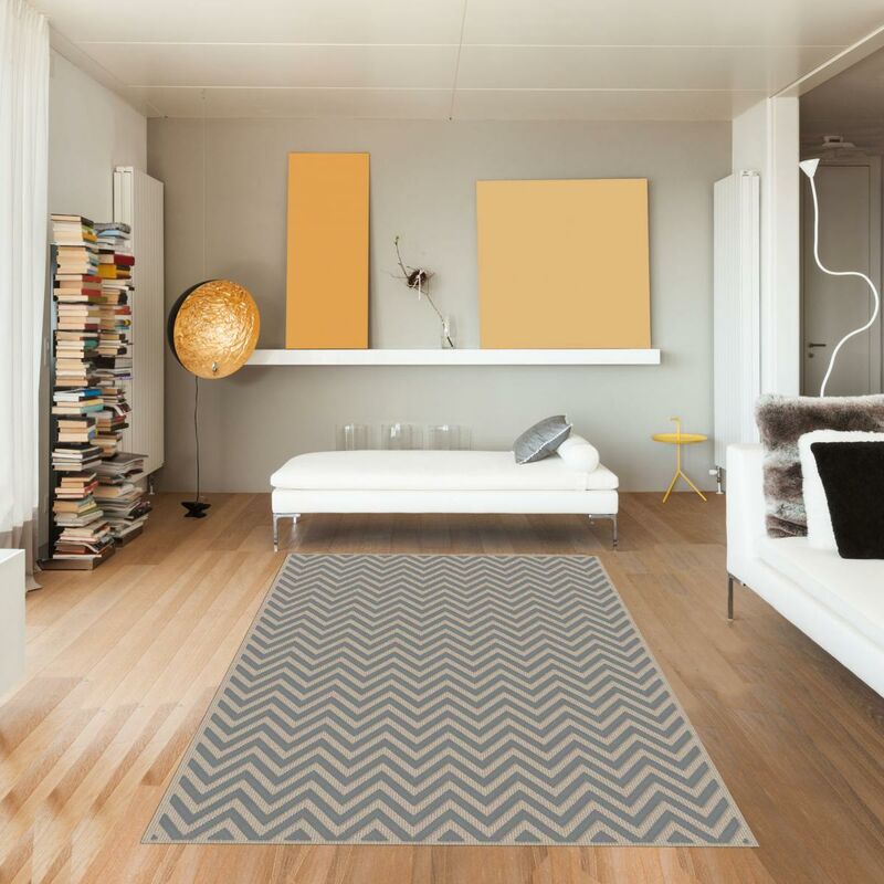 

alfombras de diseño moderno y 120x170 cm rectangular VT CHEVRONLIN relieve 3D Gris Salón viscosa - Gris