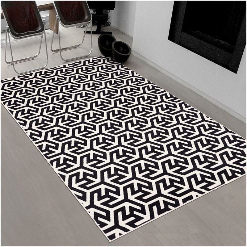 

alfombras de diseño moderno y 60x110 cm rectangular BC NICE 1 Negro de entrada adecuado para calefacción por suelo radiante - Noir