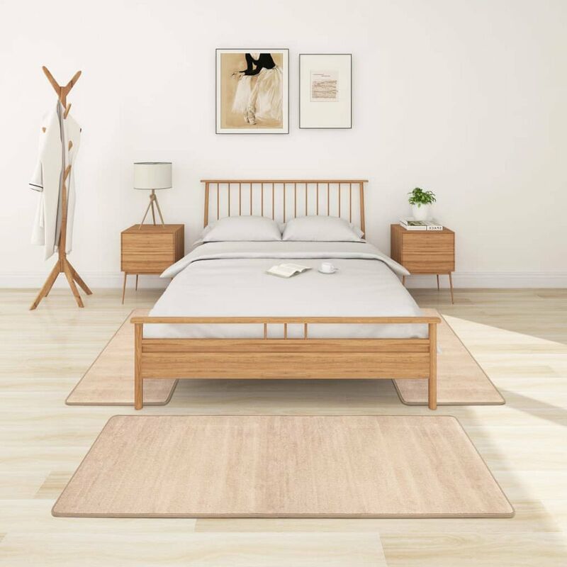

Alfombras de dormitorio de pelo largo 3 piezas beige