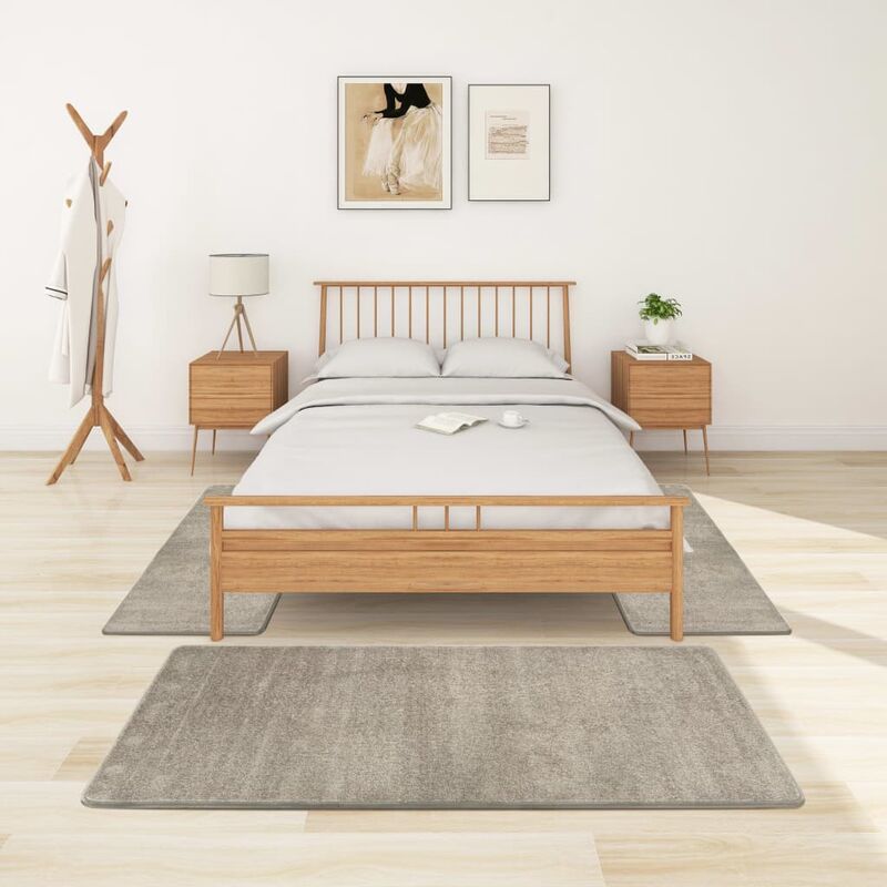 

Alfombras de dormitorio de pelo largo 3 piezas gris - Gris