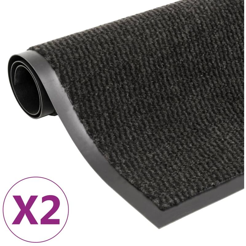 

Alfombras de entrada rectangulares de nudo 2 uds negro 90x150cm - Negro
