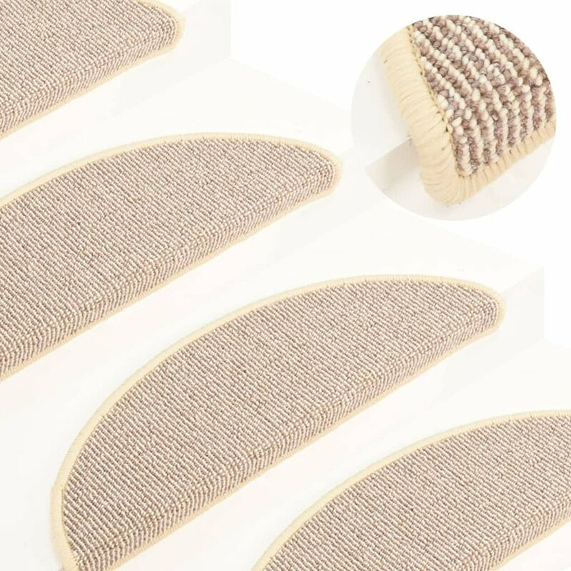 

Alfombras de peldano escalera 15 uds blanco y marron 56x17x3 cm