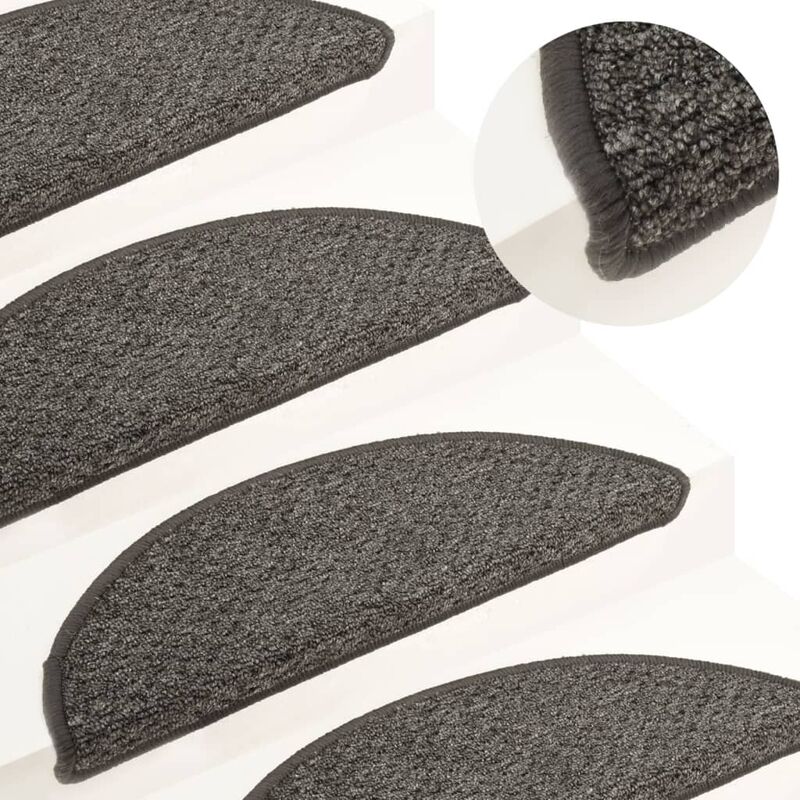 

Alfombras de peldaños de escalera 15 uds antracita 56x20 cm