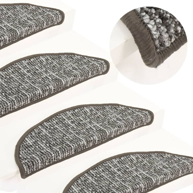 

Alfombras de peldaños de escalera 15 uds antracita 65x25 cm