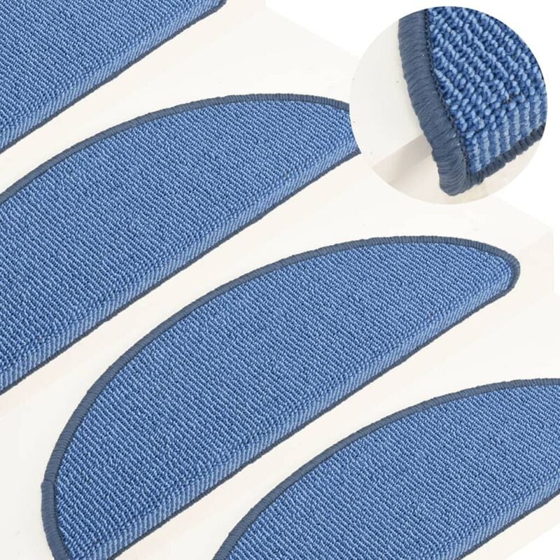 

Alfombras de peldaños de escalera 15 uds azul 56x17x3 cm