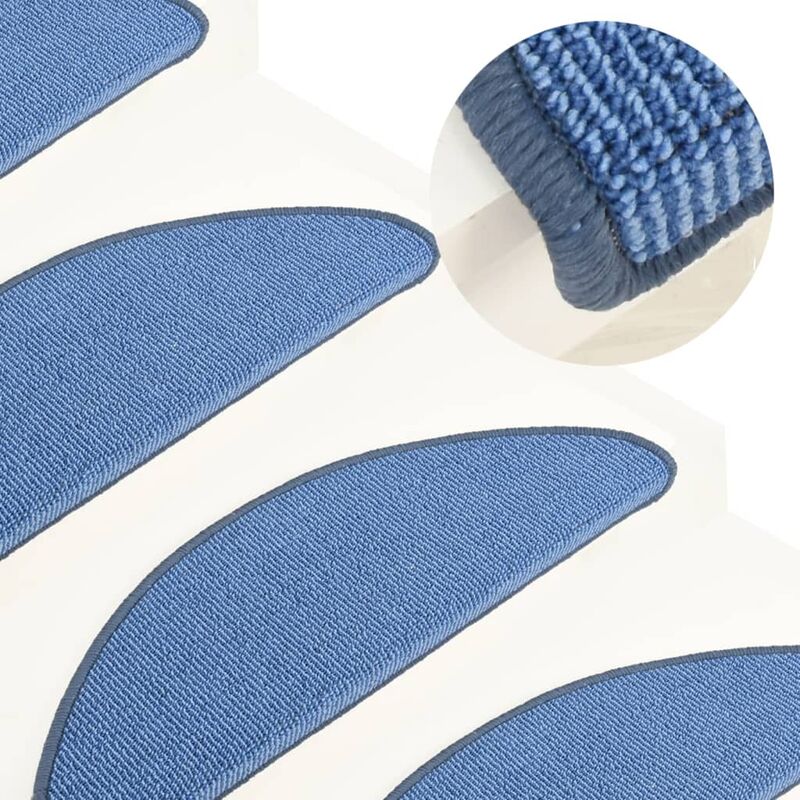 

Alfombras de peldaños de escalera 15 uds azul 65x21x4 cm