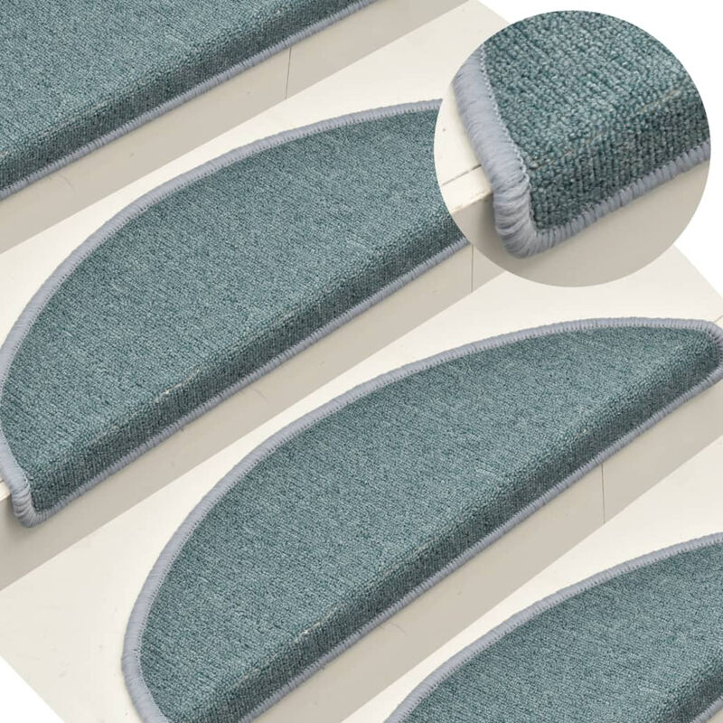 

Alfombras de peldanos de escalera 15 uds azul 65x24x4 cm