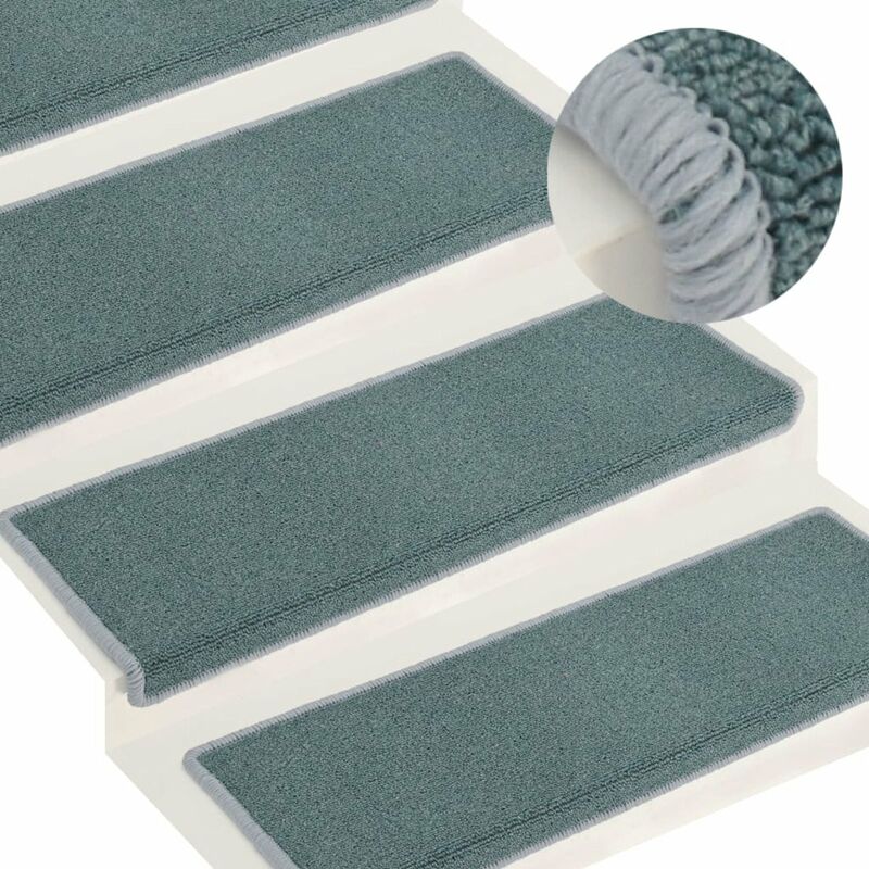 

Alfombras de peldanos de escalera 15 uds azul 65x25 cm