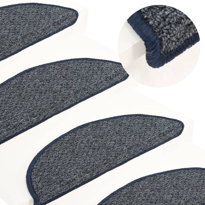 

Alfombras de peldaños de escalera 15 uds azul oscuro 56x20 cm
