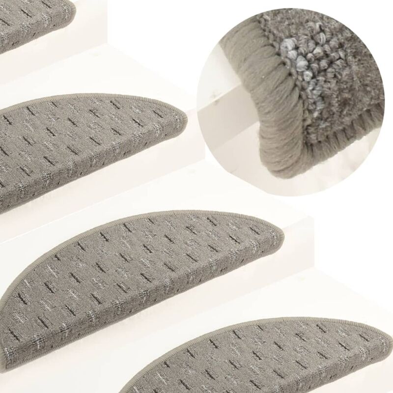 

Alfombras de peldaños de escalera 15 uds gris 56x20 cm
