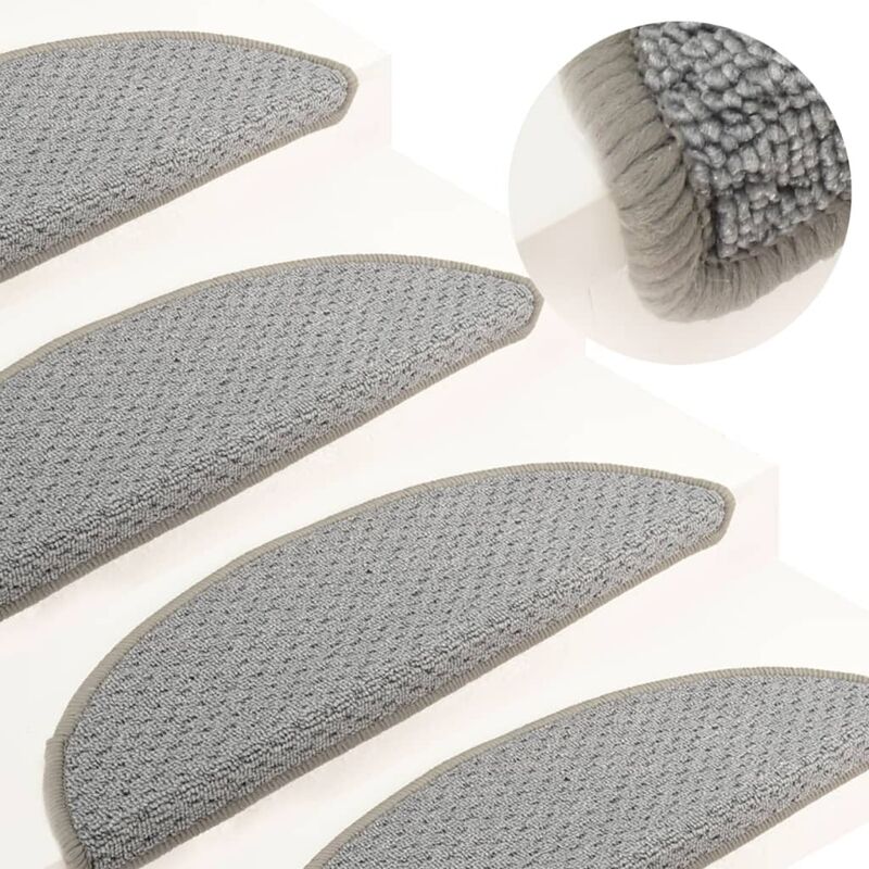 

Alfombras de peldaños de escalera 15 uds gris 56x20 cm