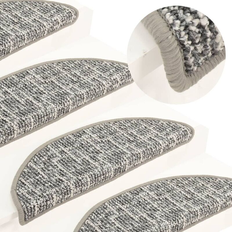 

Alfombras de peldaños de escalera 15 uds gris 56x20 cm