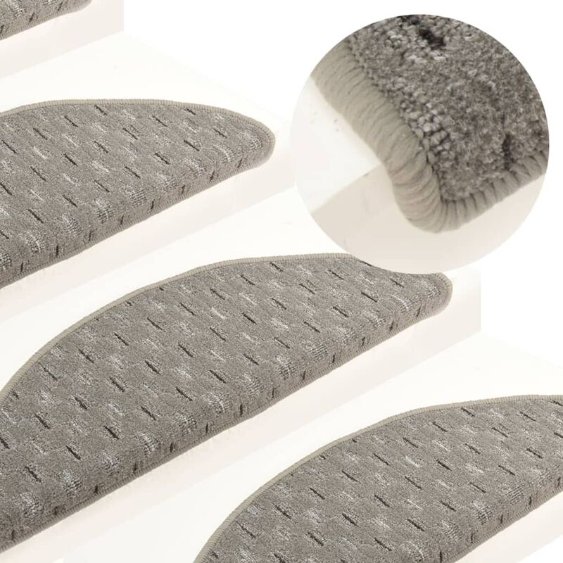 

Alfombras de peldaños de escalera 15 uds gris 65x25 cm