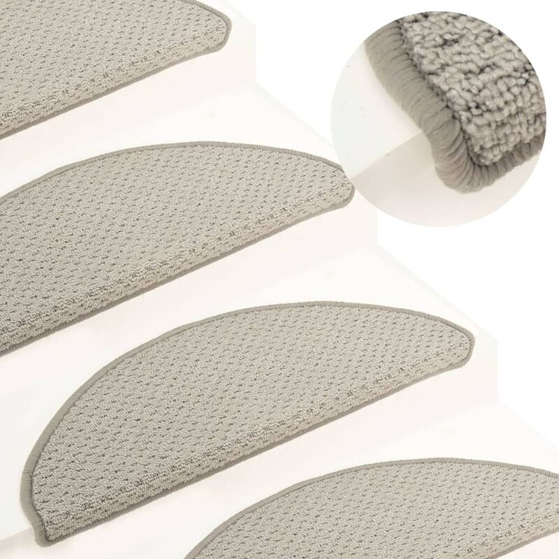 

Alfombras de peldaños de escalera 15 uds gris claro 65x25 cm