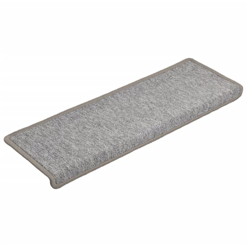 

vidaXL Alfombras de peldaños de escalera 15 uds gris claro 65x25 cm - Gris