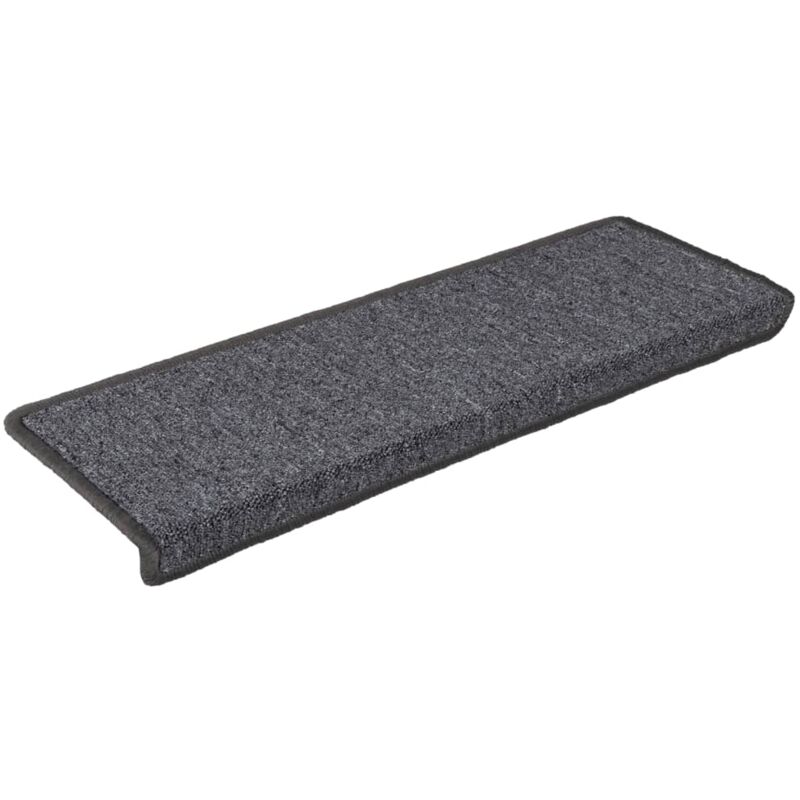 

vidaXL Alfombras de peldaños de escalera 15 uds gris y negro 65x25 cm - Multicolor