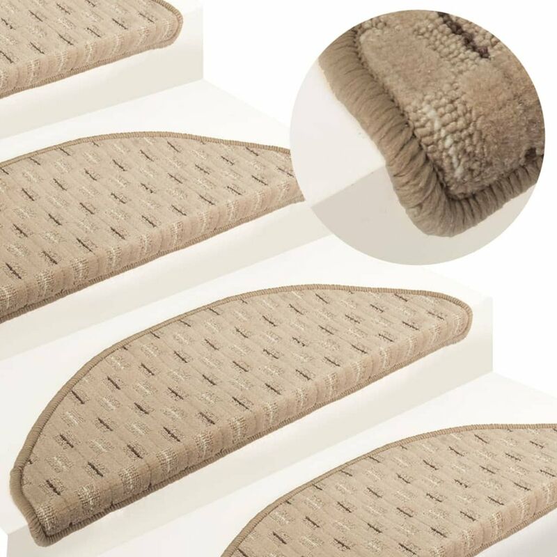 

Alfombras de peldanos de escalera 15 uds gris taupe 65x25 cm