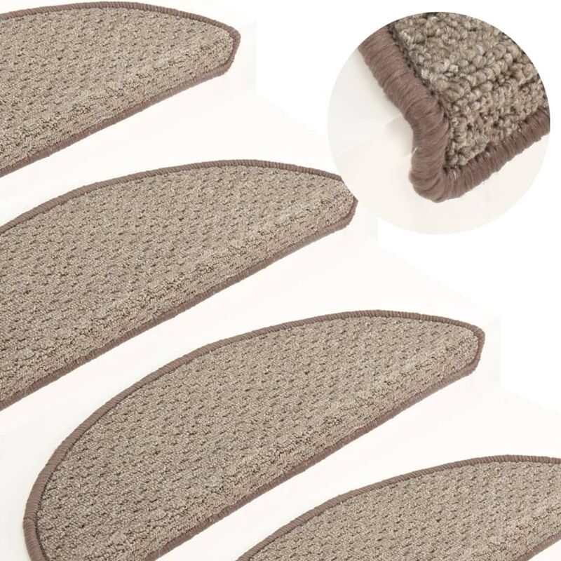 

Alfombras de peldaños de escalera 15 uds marrón 56x20 cm