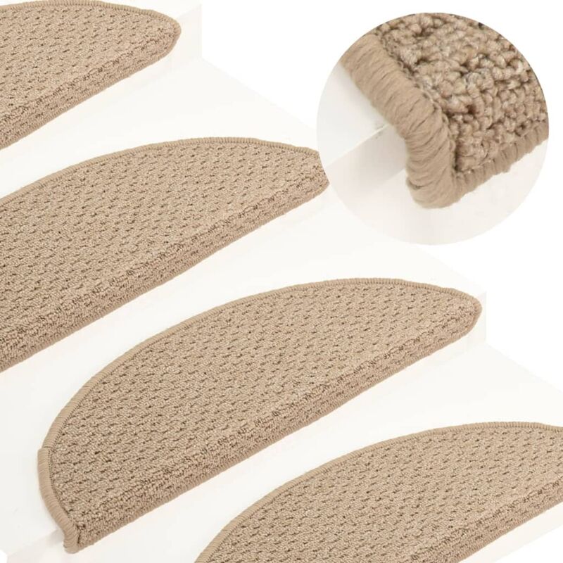 

Alfombras de peldaños de escalera 15 uds marrón claro 56x20 cm