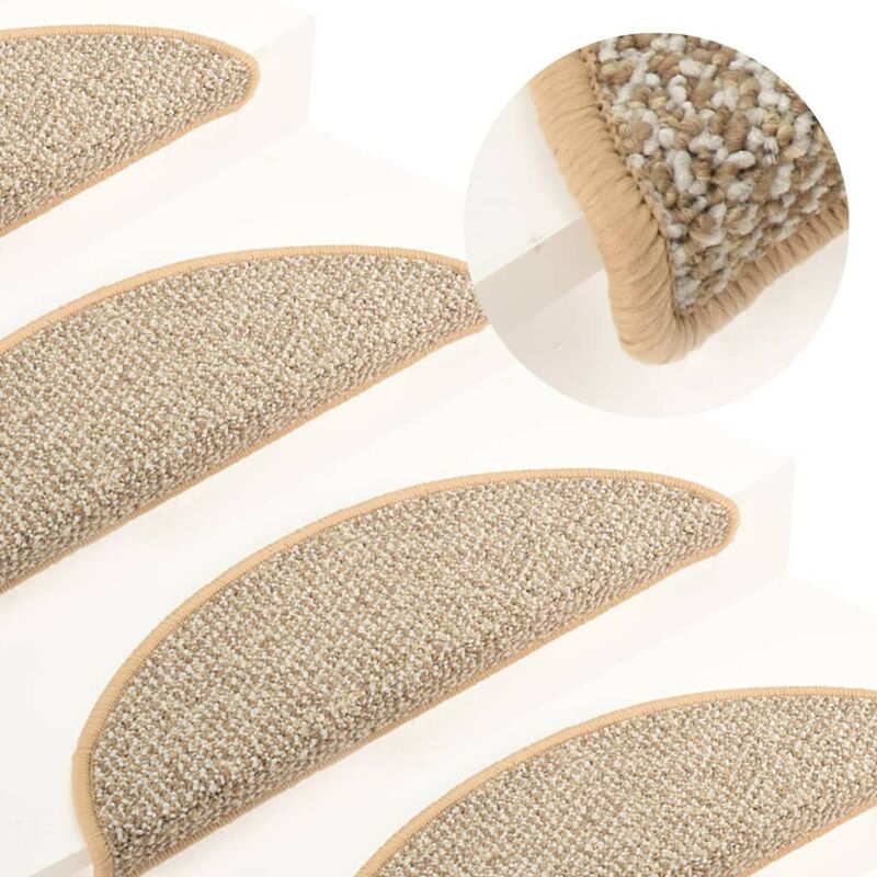 

Alfombras de peldaños de escalera 15 uds marrón claro 56x20 cm