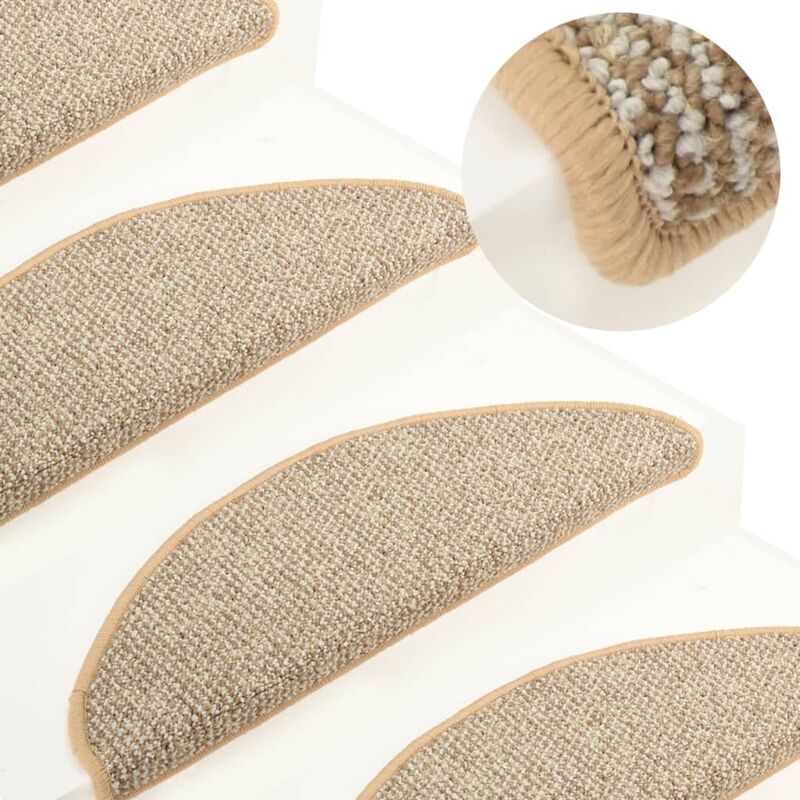 

Alfombras de peldaños de escalera 15 uds marrón claro 65x25 cm