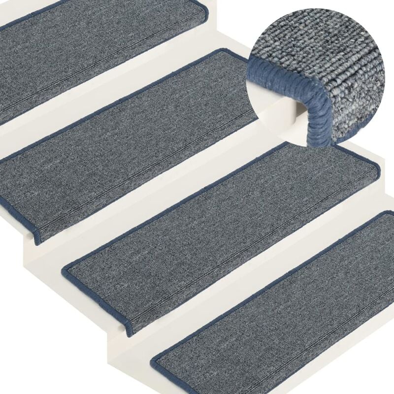 

Alfombras de peldaños de escalera 15 uds morado y azul 65x25 cm