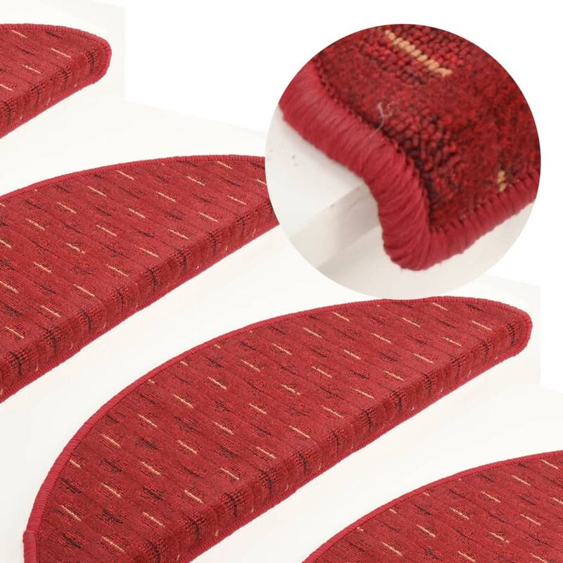 

Alfombras de peldaños de escalera 15 uds rojo 65x25 cm