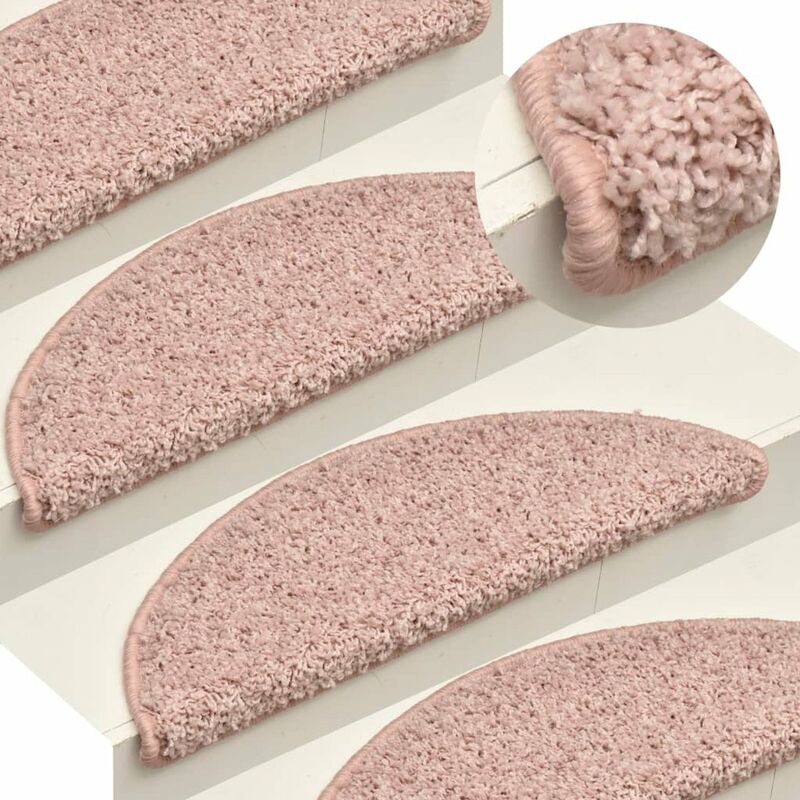 

Alfombras de peldanos de escalera 15 uds rosa claro 65x21x4 cm