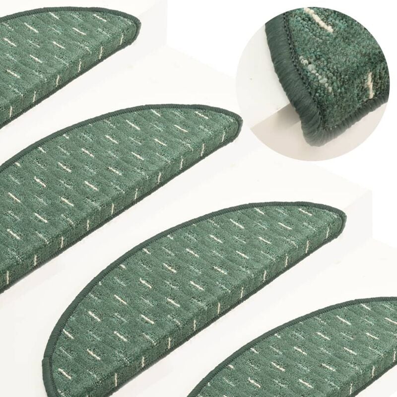 

Alfombras de peldaños de escalera 15 uds verde 56x20 cm