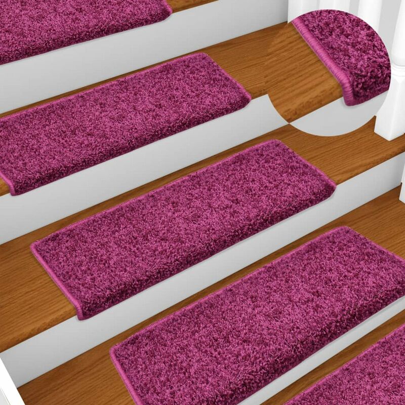

Alfombras de peldanos de escalera 15 uds violeta 65x25 cm