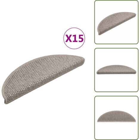 Alfombras decorativas - vidaXL Alfombrillas autoadhesivas sisal 15 uds plateado 56x17x3 cm - Alfombras antideslizantes
