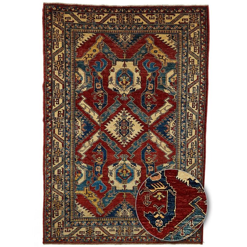 

Alfombra oriental Kazak 17 1a2t Woolen Burdeos - Bordeaux