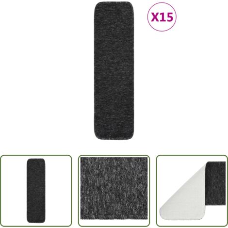 Alfombras para escaleras -  Alfombrillas de escalera antracita rectangular 75x20 cm