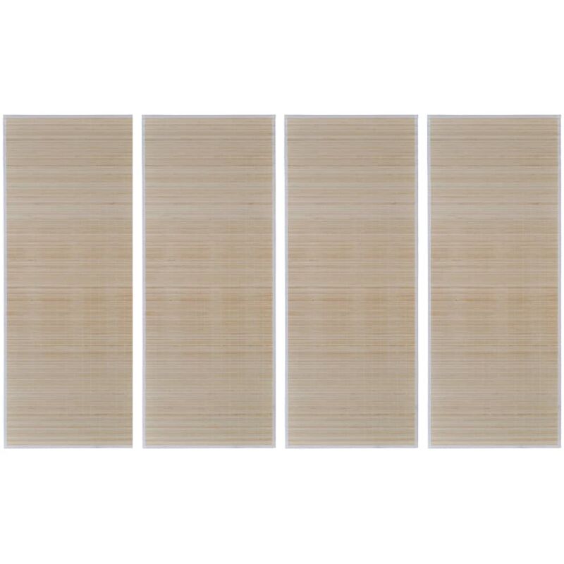 

vidaXL Alfombras rectangulares 4 unidades bambú natural 120x180 cm - Beige