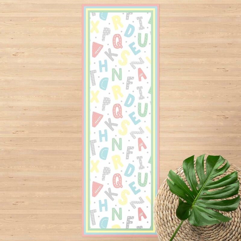 

Alfombras vinílicas - Alphabet In Pastel Colours With Frame - Panorámico Dimensión LxA: 120cm x 40cm