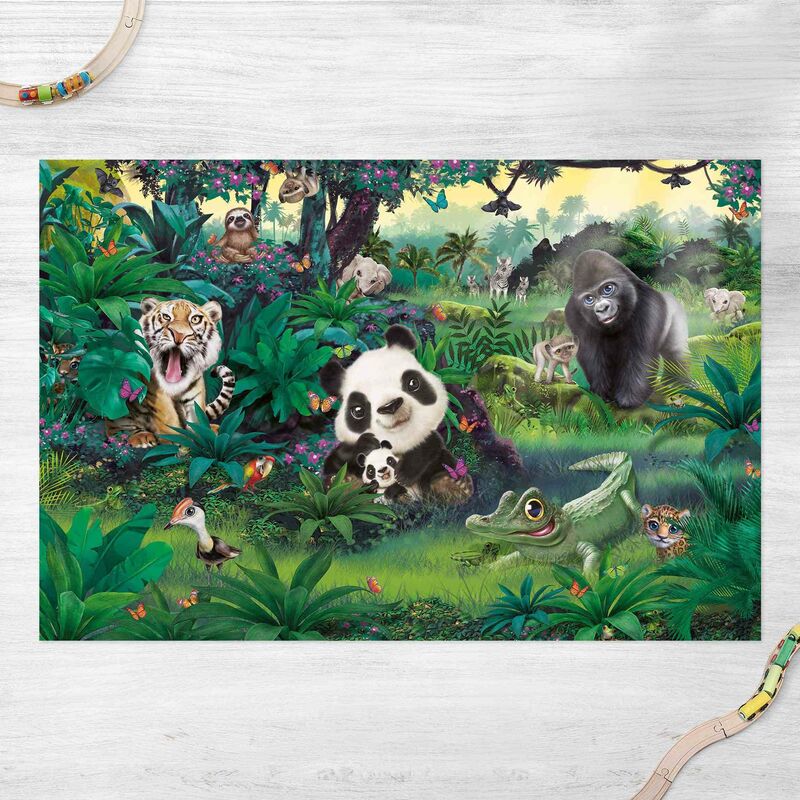

Alfombras vinílicas - Animal Club International - Jungle With Animals - Apaisado 2:3 Dimensión LxA: 120cm x 180cm