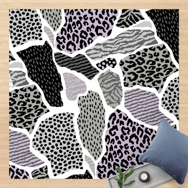 

Alfombras vinílicas - Animal Print Zebra Tiger Leopard Europe - Cuadrado 1:1 Dimensión LxA: 80cm x 80cm