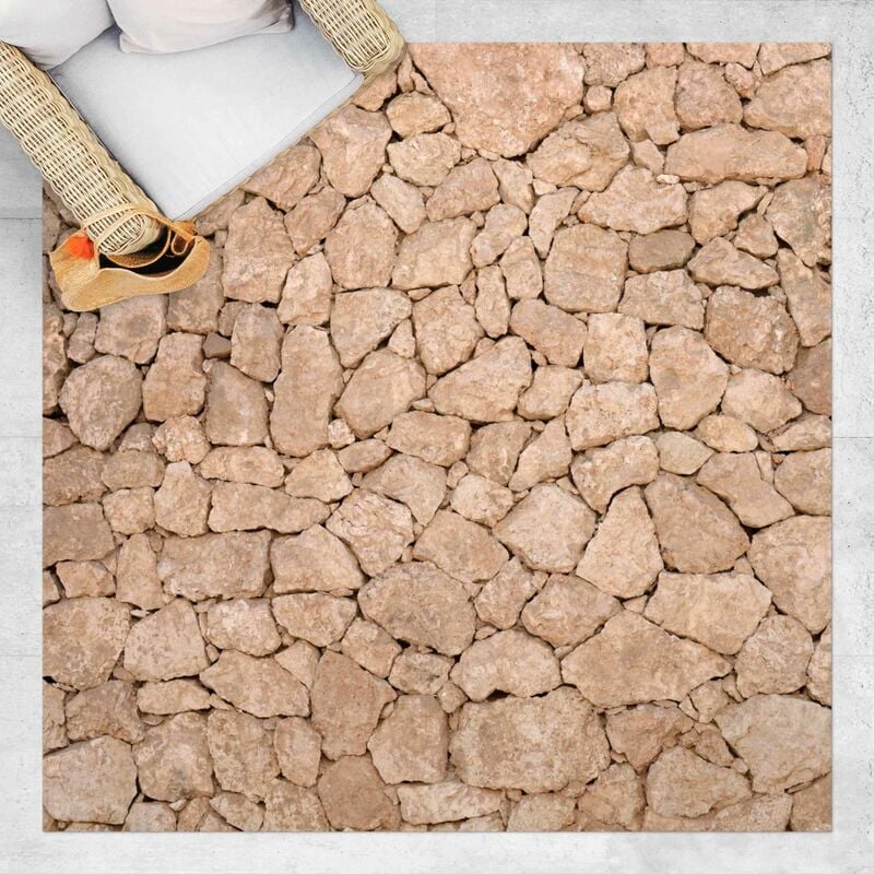 

Alfombras vinílicas - Apulia Stonewall - Ancient Stone Wall Of Large Stones - Cuadrado 1:1 Dimensión LxA: 40cm x 40cm