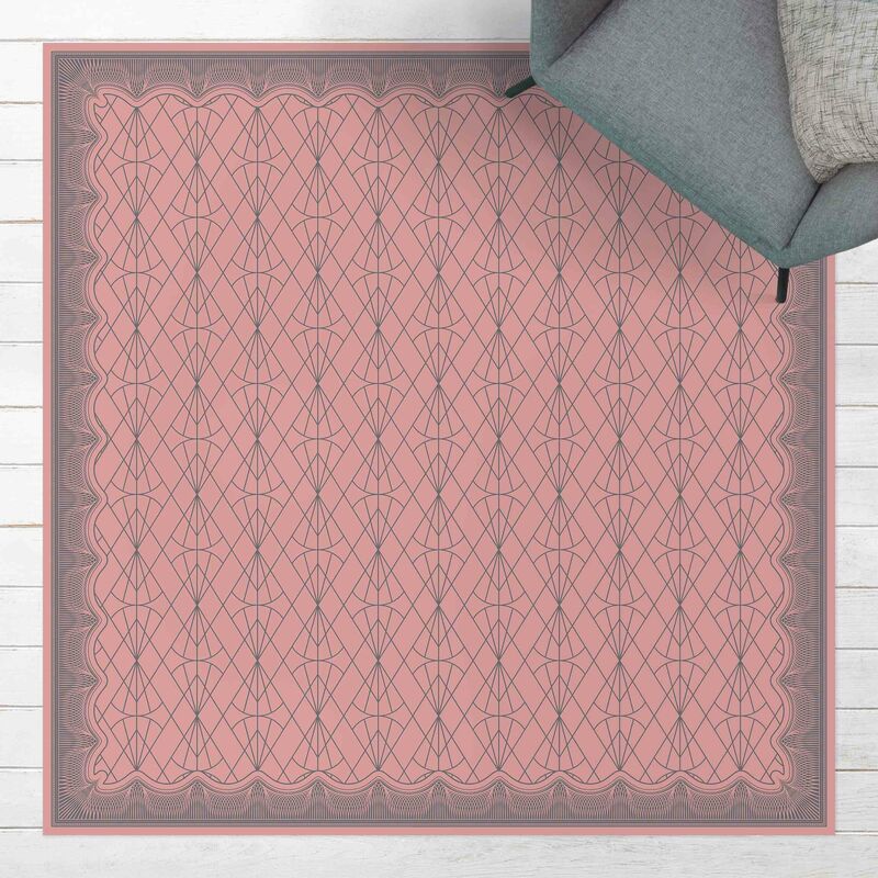

Bilderwelten - Alfombras vinílicas - Art Deco Diamond Pattern With Border - Cuadrado 1:1 Dimensión LxA: 120cm x 120cm